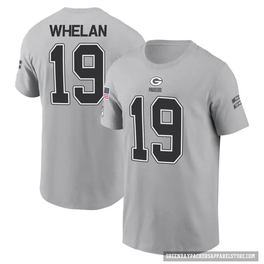 Men's ＃19 Daniel Whelan Green Bay Packers Gray 2024 Salute to Service T-Shirt