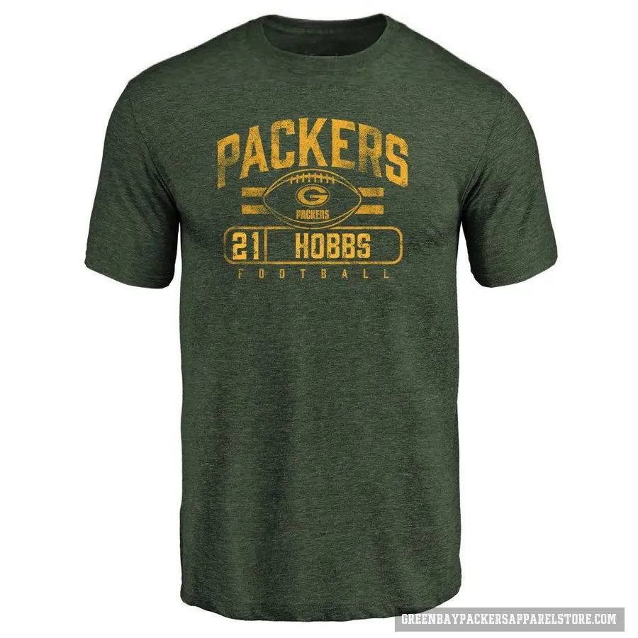 Men's ＃21 Nate Hobbs Green Bay Packers Green Flanker T-Shirt