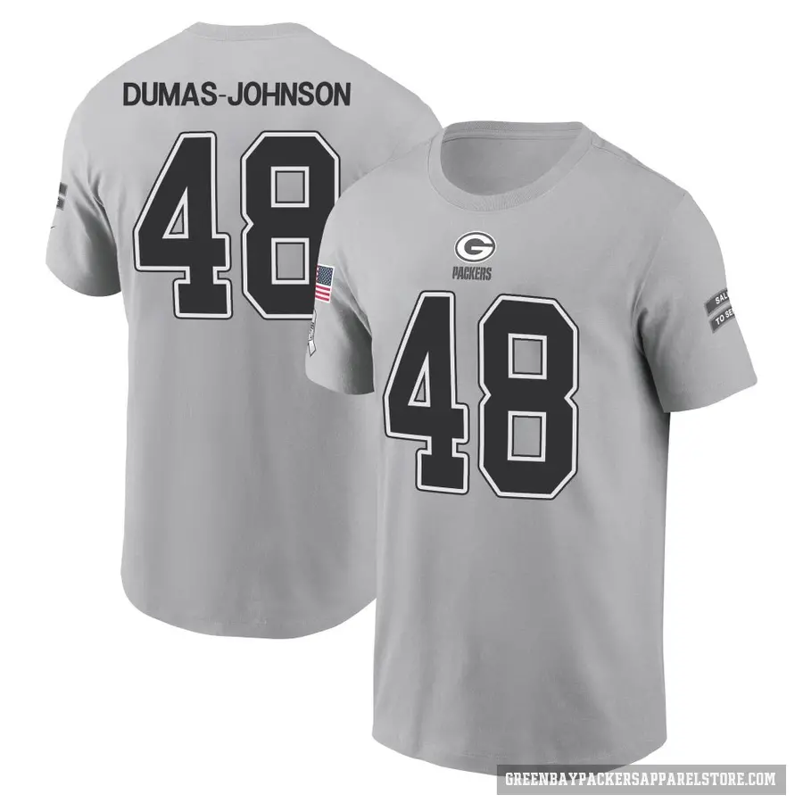 Men's ＃48 Jamon Dumas-Johnson Green Bay Packers Gray 2024 Salute to Service T-Shirt
