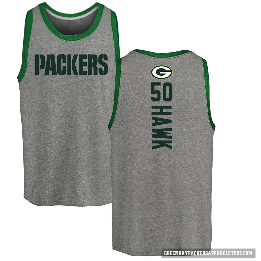 Men's ＃50 A.J. Hawk Green Bay Packers Ash Backer Tank Top
