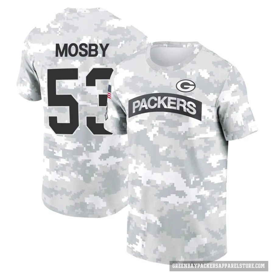 Men's ＃53 Arron Mosby Green Bay Packers Camo Arctic 2024 Salute to Service Performance T-Shirt