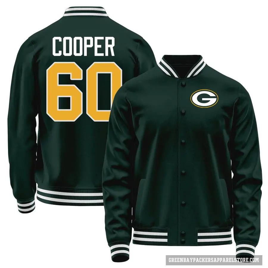 Men's ＃60 Tyler Cooper Green Bay Packers Green Full-Snap Name & Number Jacket