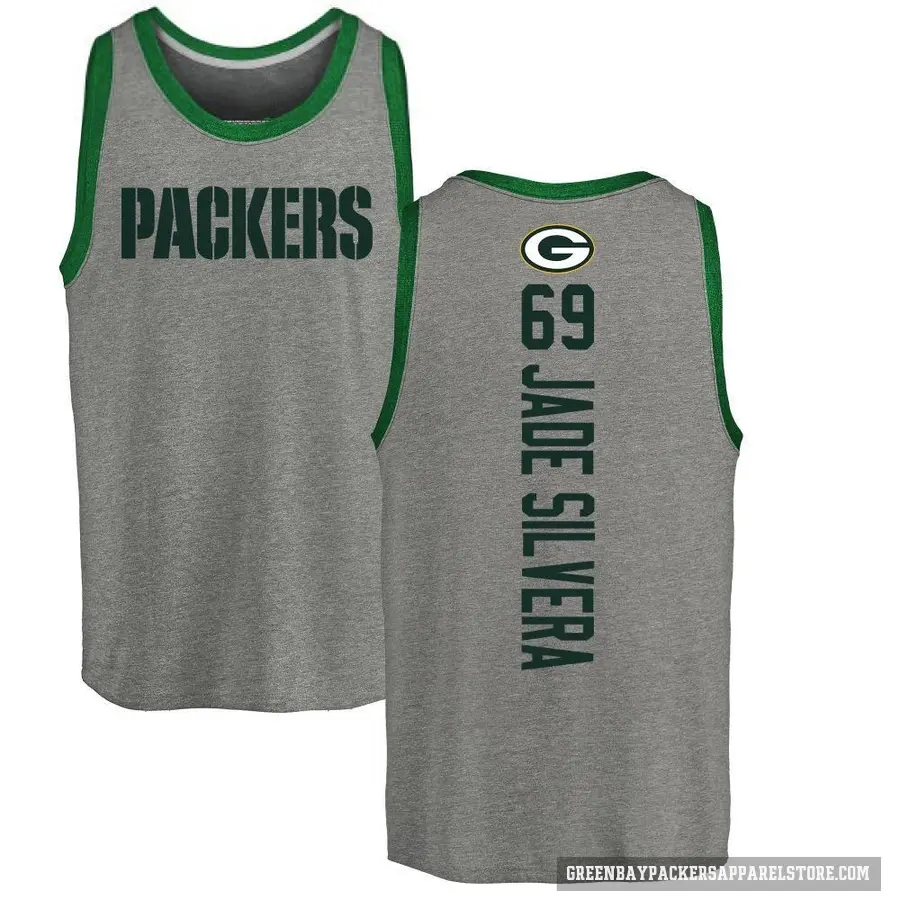 Men's ＃69 Nesta Jade Silvera Green Bay Packers Ash Backer Tank Top