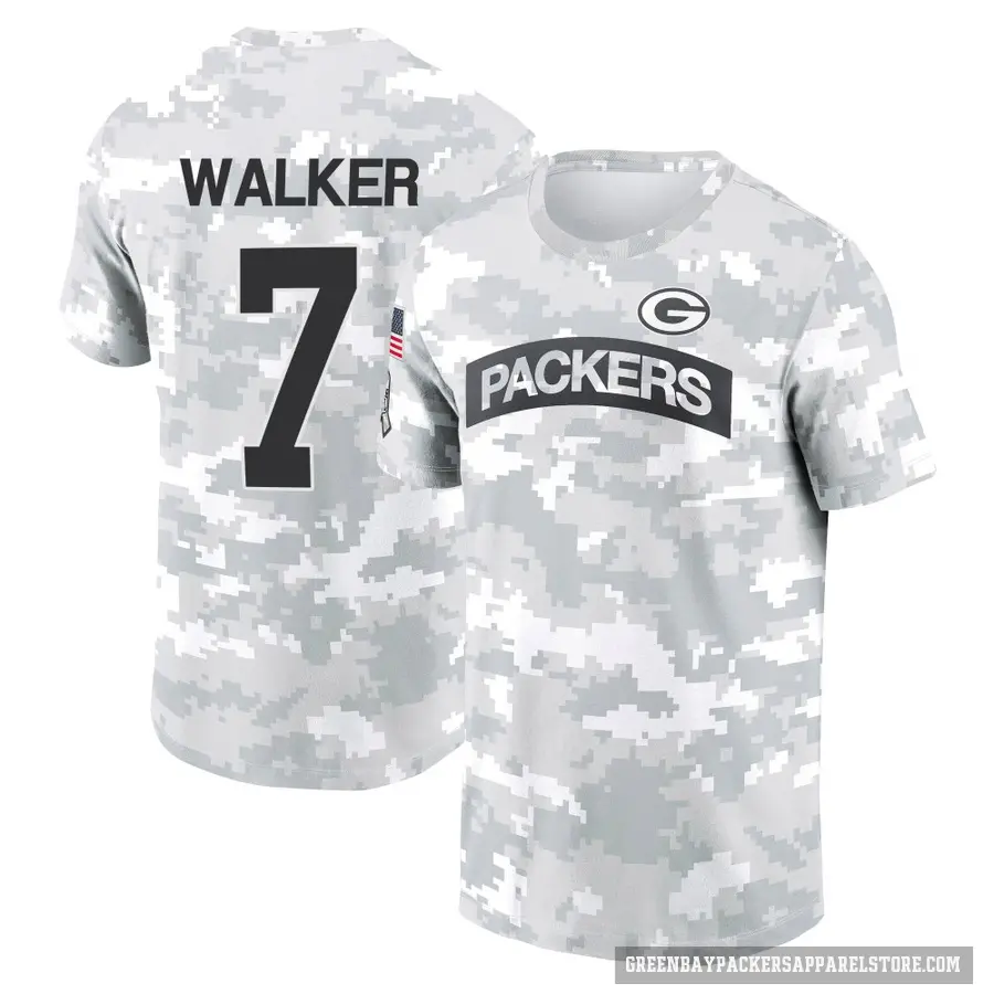 Men's ＃7 Quay Walker Green Bay Packers Camo Arctic 2024 Salute to Service Performance T-Shirt