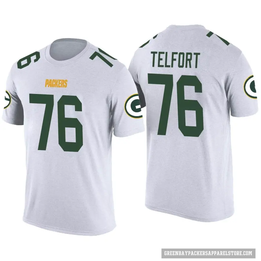 Men's ＃76 Kadeem Telfort Green Bay Packers White Color Rush T-Shirt