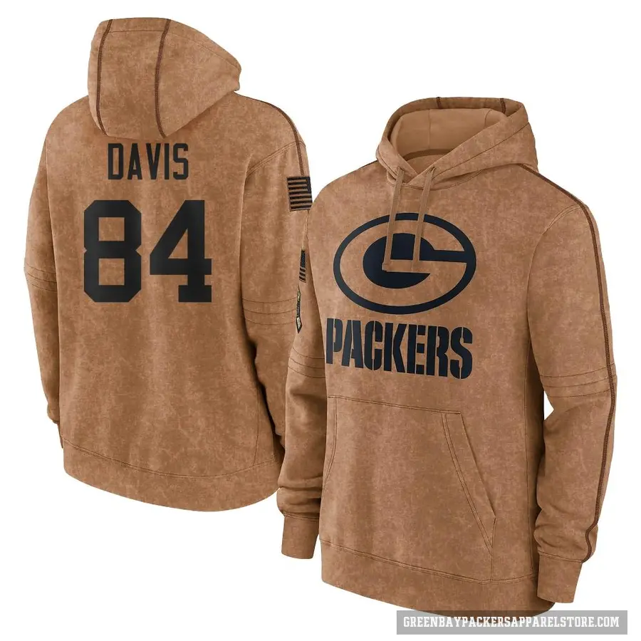 Men's ＃84 Tyler Davis Green Bay Packers Brown 2023 Salute To Service Club Pullover Hoodie