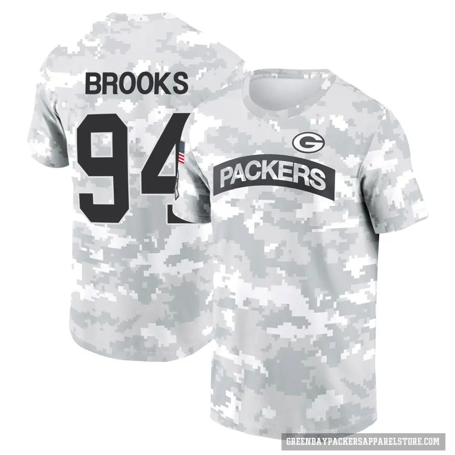 Men's ＃94 Karl Brooks Green Bay Packers Camo Arctic 2024 Salute to Service Performance T-Shirt