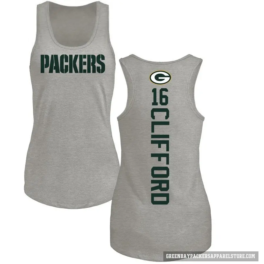Women's ＃16 Sean Clifford Green Bay Packers Ash Backer Tank Top