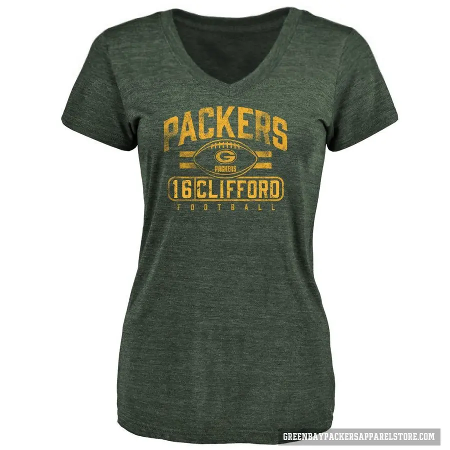 Women's ＃16 Sean Clifford Green Bay Packers Green Flanker T-Shirt