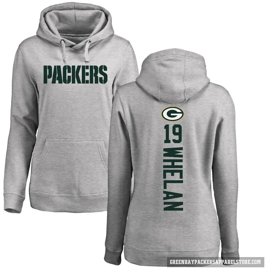 Women's ＃19 Daniel Whelan Green Bay Packers Pro Line Ash Backer Pullover Hoodie