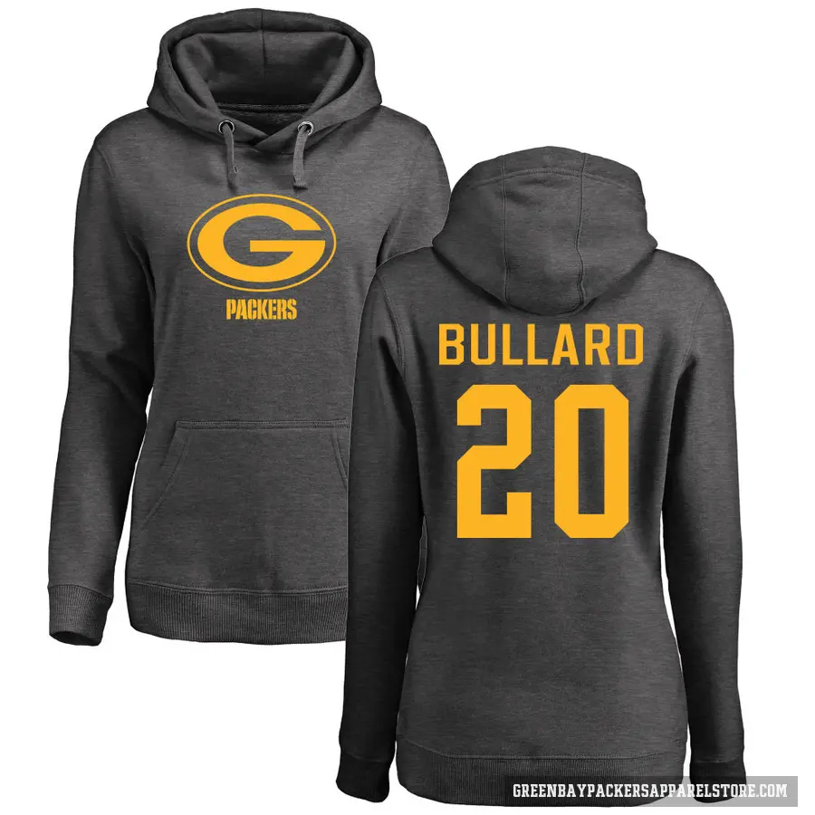 Women's ＃20 Javon Bullard Green Bay Packers Pro Line by Branded Ash One Color Pullover Hoodie