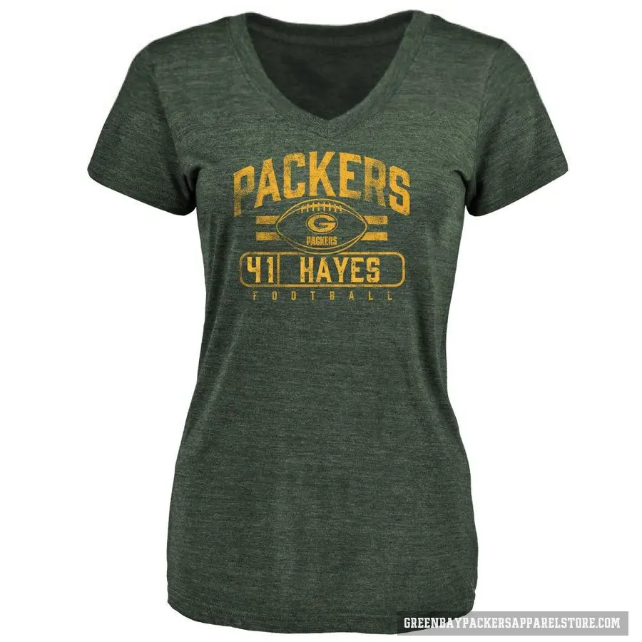 Women's ＃41 Kaleb Hayes Green Bay Packers Green Flanker T-Shirt