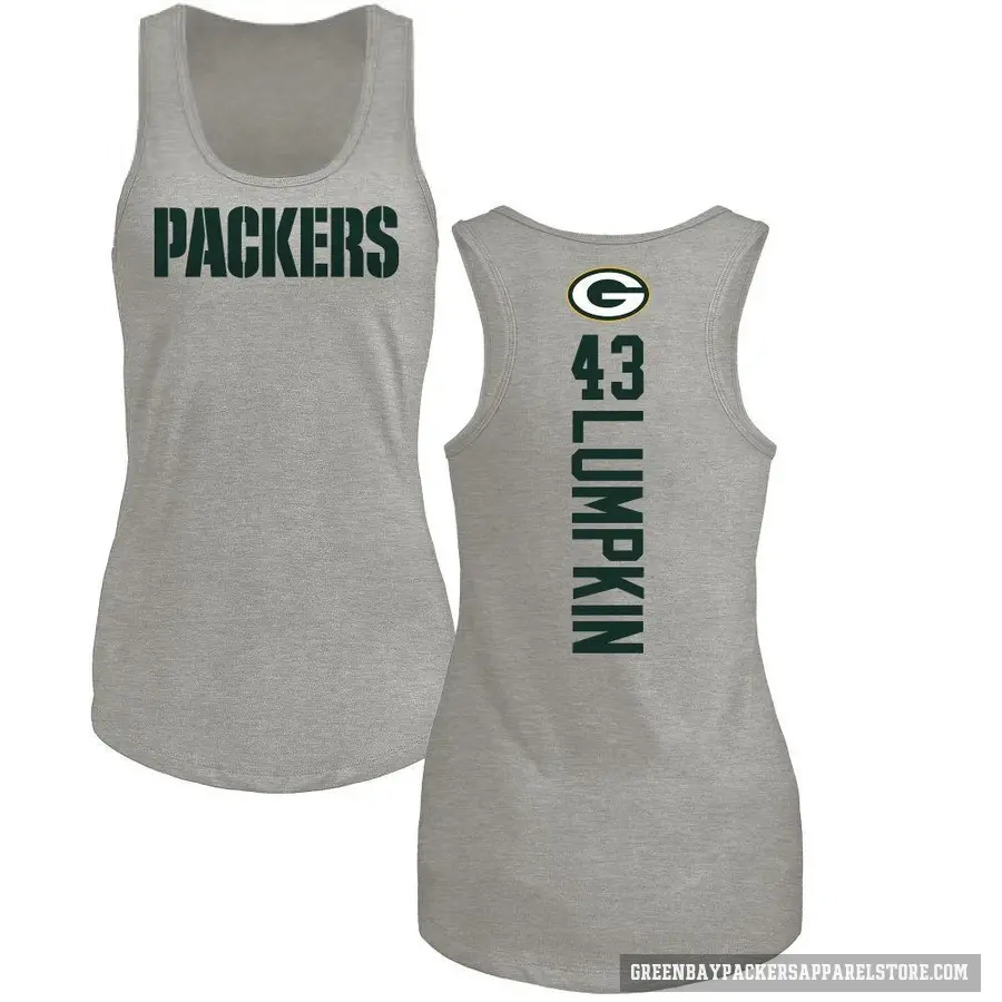 Women's ＃43 Johnny Lumpkin Green Bay Packers Ash Backer Tank Top