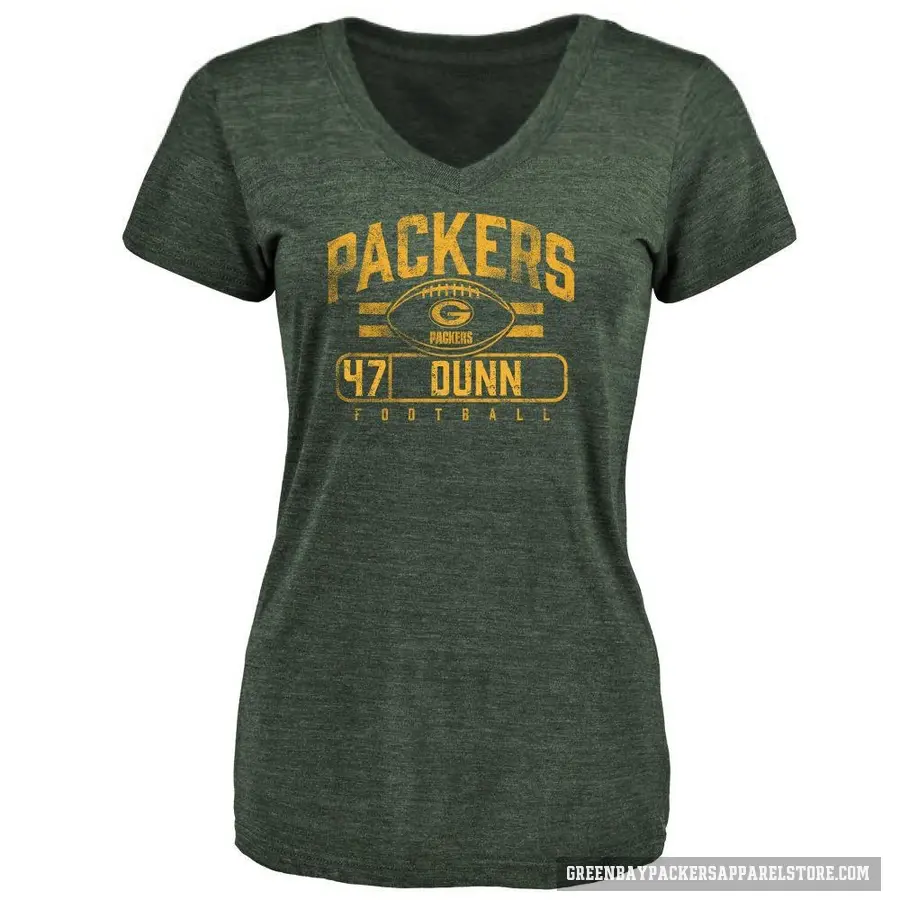 Women's ＃47 Isaiah Dunn Green Bay Packers Green Flanker T-Shirt