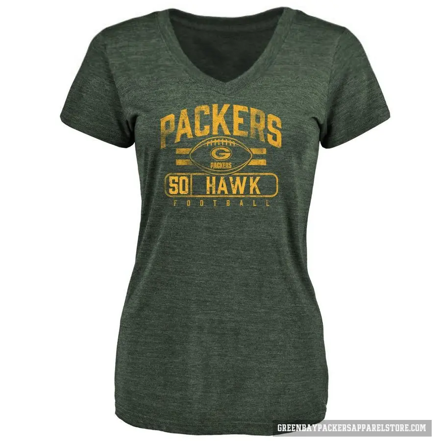 Women's ＃50 A.J. Hawk Green Bay Packers Green Flanker T-Shirt