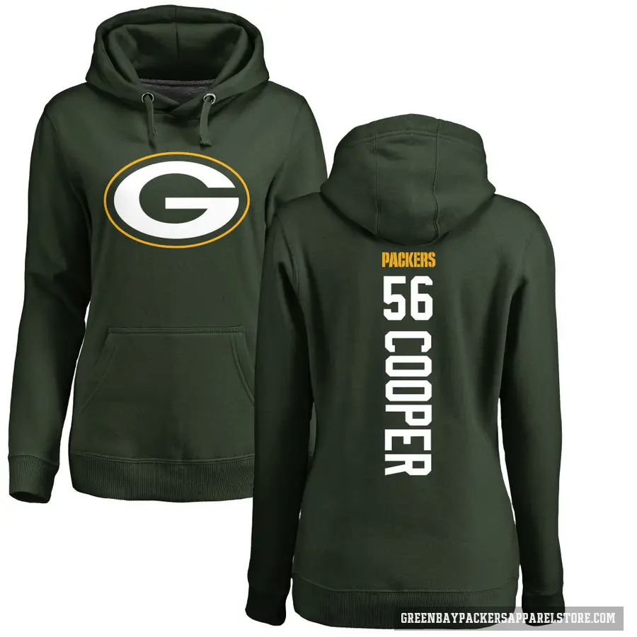 Women's ＃56 Edgerrin Cooper Green Bay Packers Green Pro Line Backer Pullover Hoodie