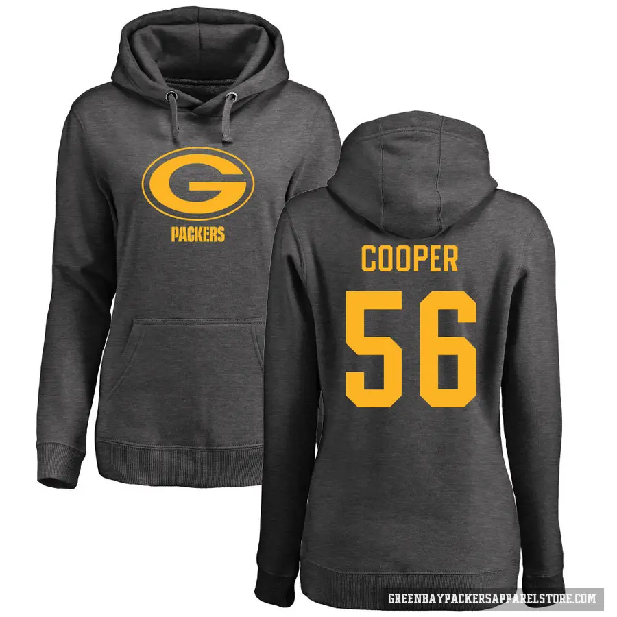 Women's ＃56 Edgerrin Cooper Green Bay Packers Pro Line by Branded Ash One Color Pullover Hoodie