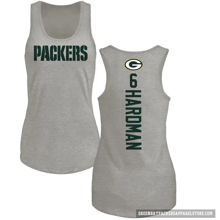 Women's ＃6 Mecole Hardman Green Bay Packers Ash Backer Tank Top