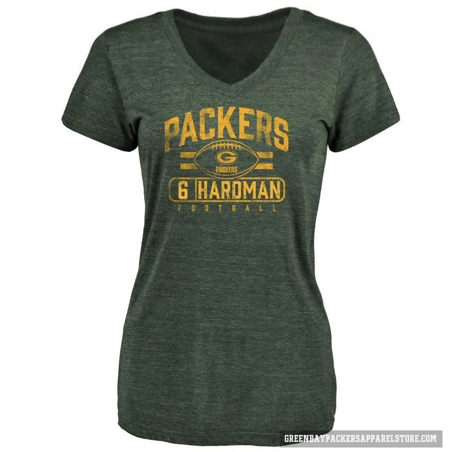 Women's ＃6 Mecole Hardman Green Bay Packers Green Flanker T-Shirt