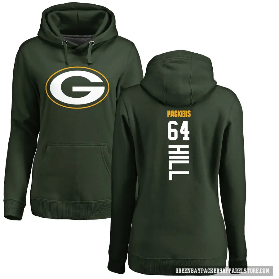 Women's ＃64 Trey Hill Green Bay Packers Green Pro Line Backer Pullover Hoodie