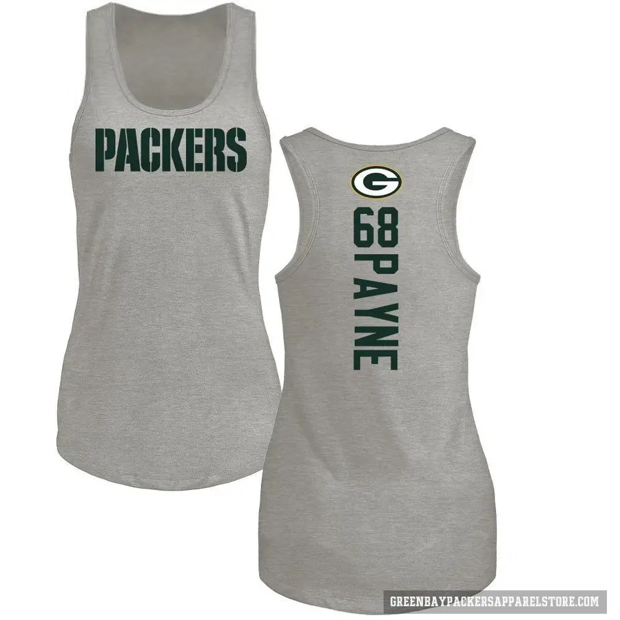 Women's ＃68 Leonard Payne Green Bay Packers Ash Backer Tank Top