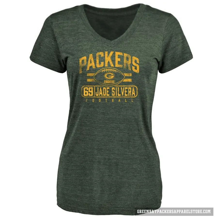 Women's ＃69 Nesta Jade Silvera Green Bay Packers Green Flanker T-Shirt