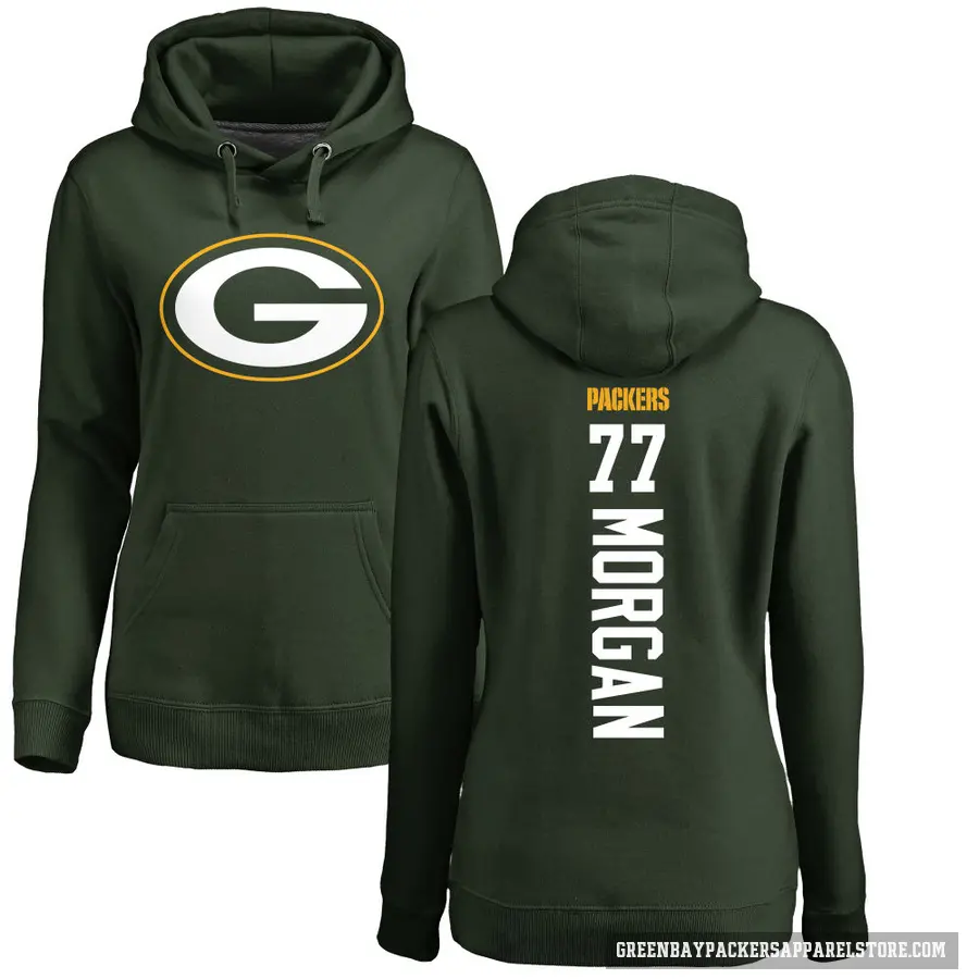 Women's ＃77 Jordan Morgan Green Bay Packers Green Pro Line Backer Pullover Hoodie