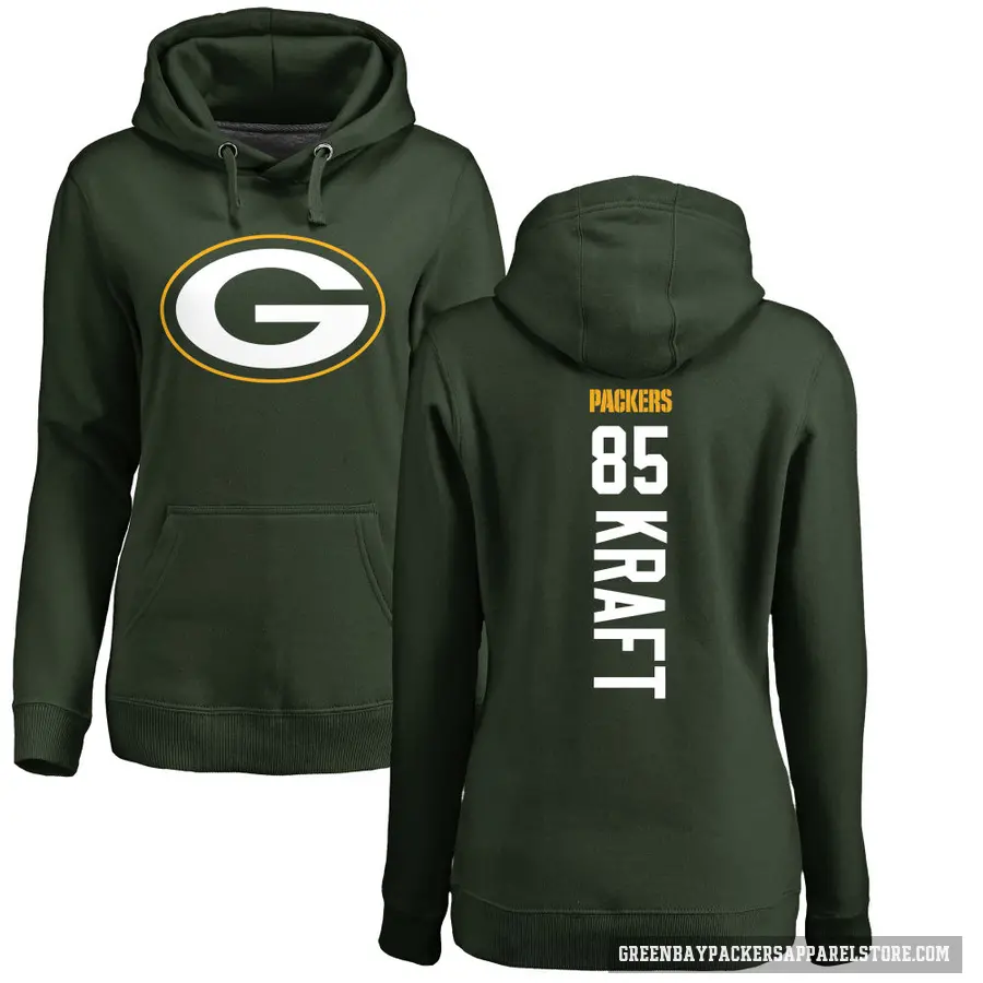 Women's ＃85 Tucker Kraft Green Bay Packers Green Pro Line Backer Pullover Hoodie