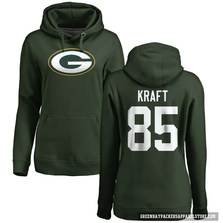 Women's ＃85 Tucker Kraft Green Bay Packers Green Pro Line Logo Pullover Hoodie