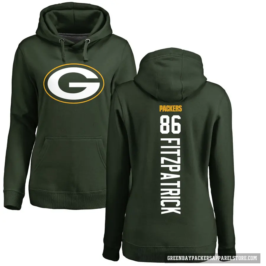 Women's ＃86 John FitzPatrick Green Bay Packers Green Pro Line Backer Pullover Hoodie