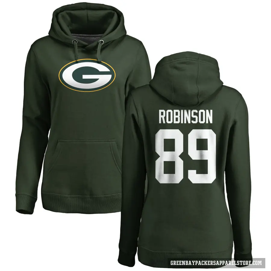 Women's ＃89 Dave Robinson Green Bay Packers Green Pro Line Logo Pullover Hoodie