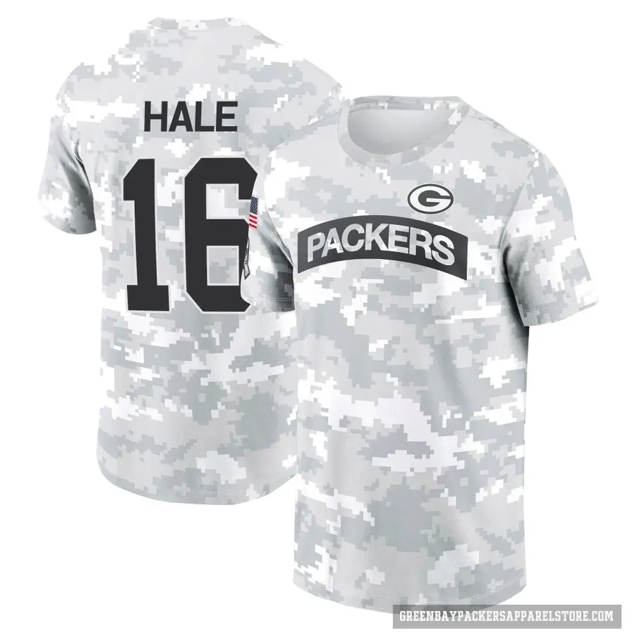 Youth ＃16 Alex Hale Green Bay Packers Camo Arctic 2024 Salute to Service Performance T-Shirt