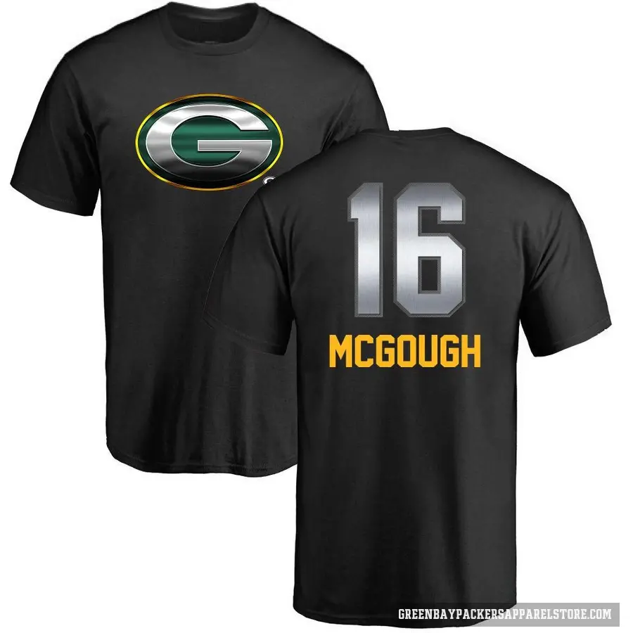 Youth ＃16 Alex McGough Green Bay Packers Black Midnight Mascot T-Shirt