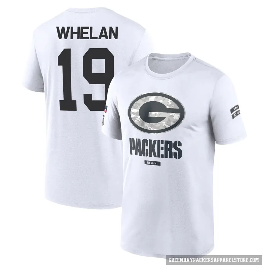 Youth ＃19 Daniel Whelan Green Bay Packers White 2024 Salute to Service Performance T-Shirt