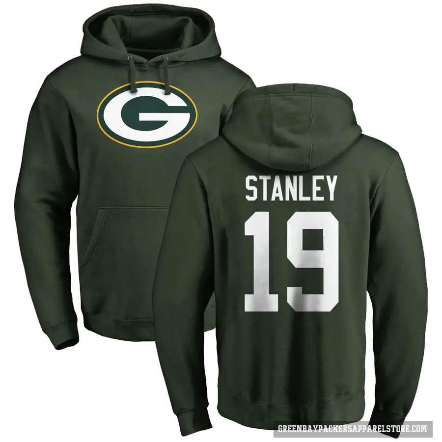 Youth ＃19 Dimitri Stanley Green Bay Packers Green Pro Line Logo Pullover Hoodie