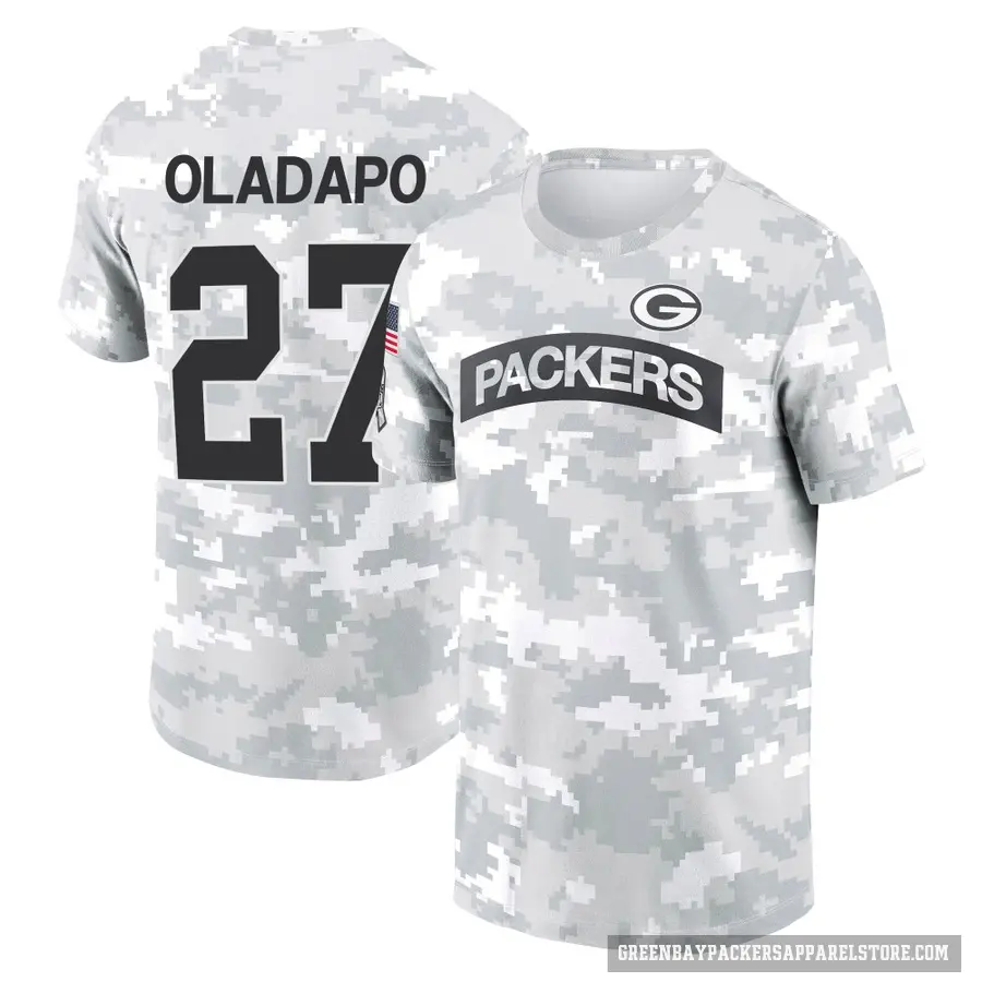 Youth ＃27 Kitan Oladapo Green Bay Packers Camo Arctic 2024 Salute to Service Performance T-Shirt