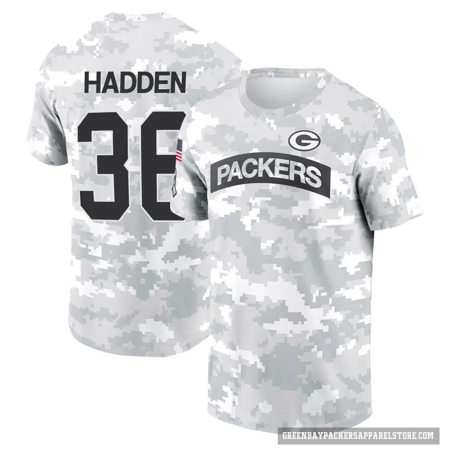 Youth ＃36 Kamal Hadden Green Bay Packers Camo Arctic 2024 Salute to Service Performance T-Shirt