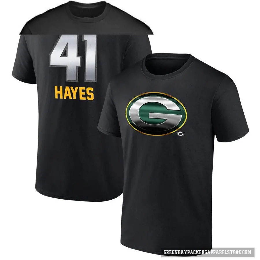 Youth ＃41 Kaleb Hayes Green Bay Packers Black Midnight Mascot T-Shirt