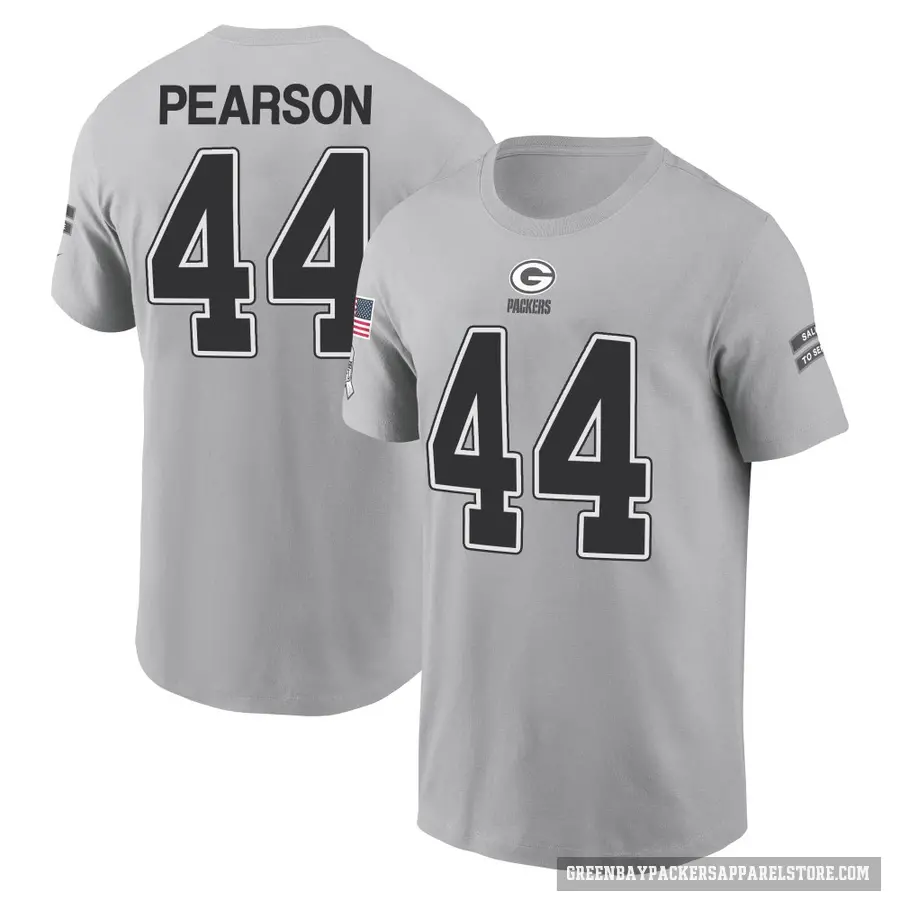 Youth ＃44 Henry Pearson Green Bay Packers Gray 2024 Salute to Service T-Shirt