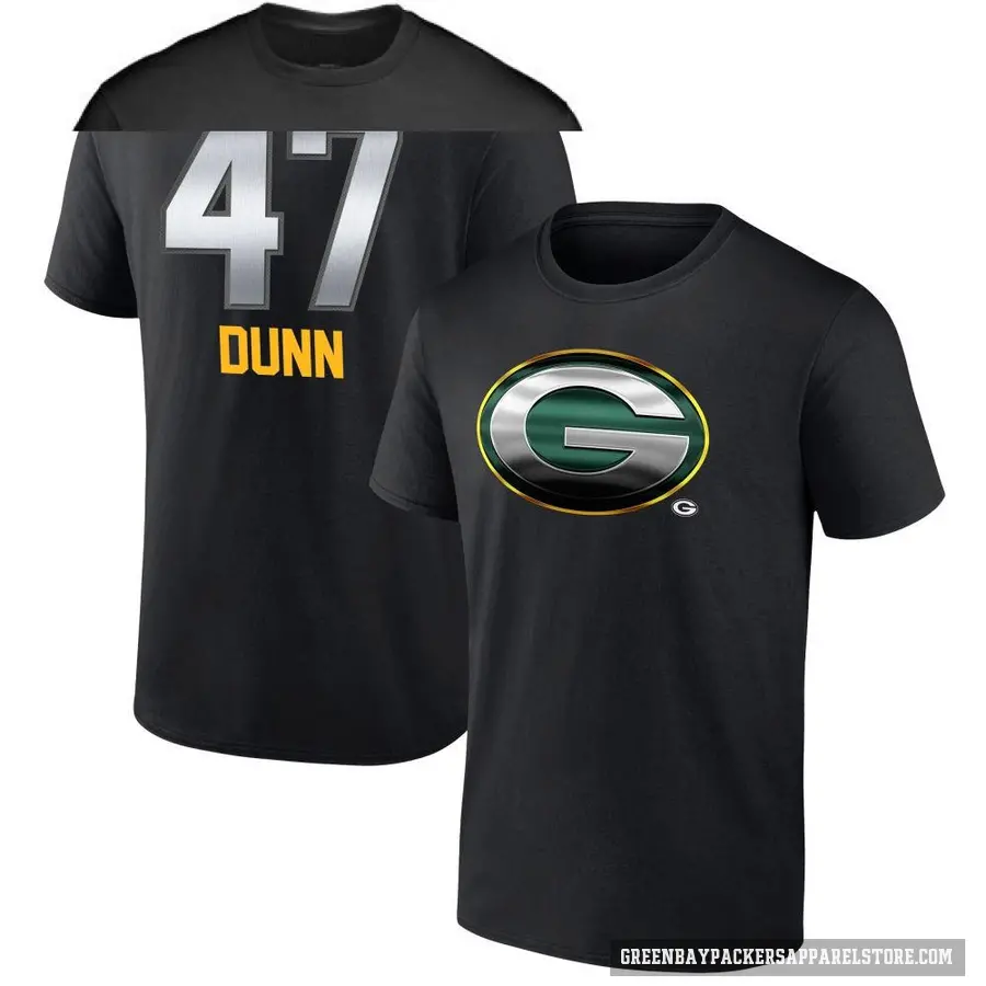 Youth ＃47 Isaiah Dunn Green Bay Packers Black Midnight Mascot T-Shirt