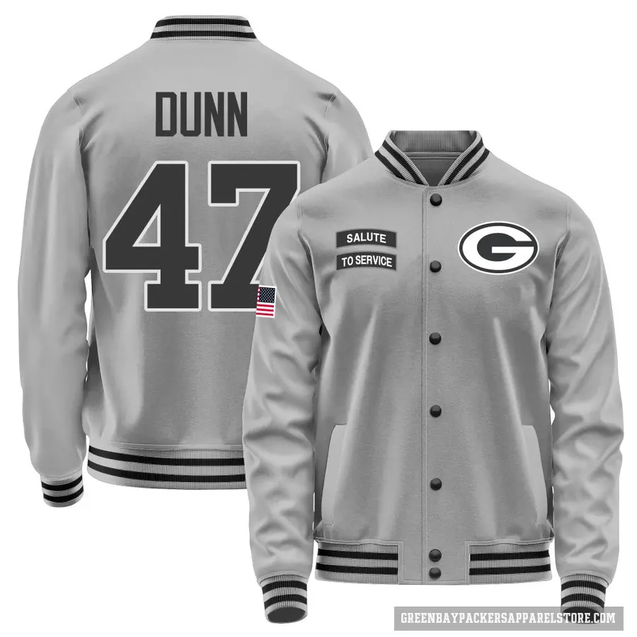 Youth ＃47 Isaiah Dunn Green Bay Packers Gray Salute to Service Performance Jacket