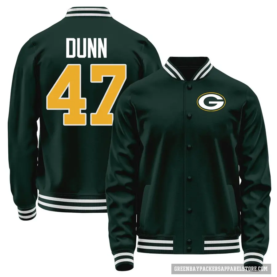 Youth ＃47 Isaiah Dunn Green Bay Packers Green Full-Snap Name & Number Jacket