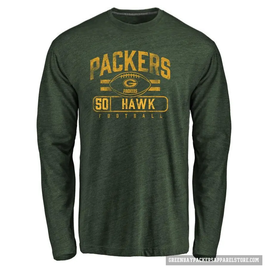 Youth ＃50 A.J. Hawk Green Bay Packers Green Flanker Long Sleeve T-Shirt