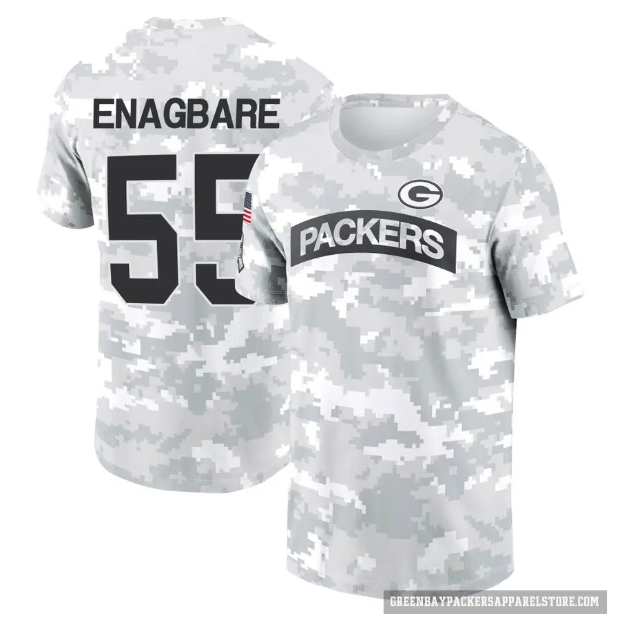 Youth ＃55 Kingsley Enagbare Green Bay Packers Camo Arctic 2024 Salute to Service Performance T-Shirt