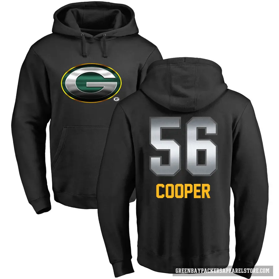 Youth ＃56 Edgerrin Cooper Green Bay Packers Black Midnight Mascot Pullover Hoodie