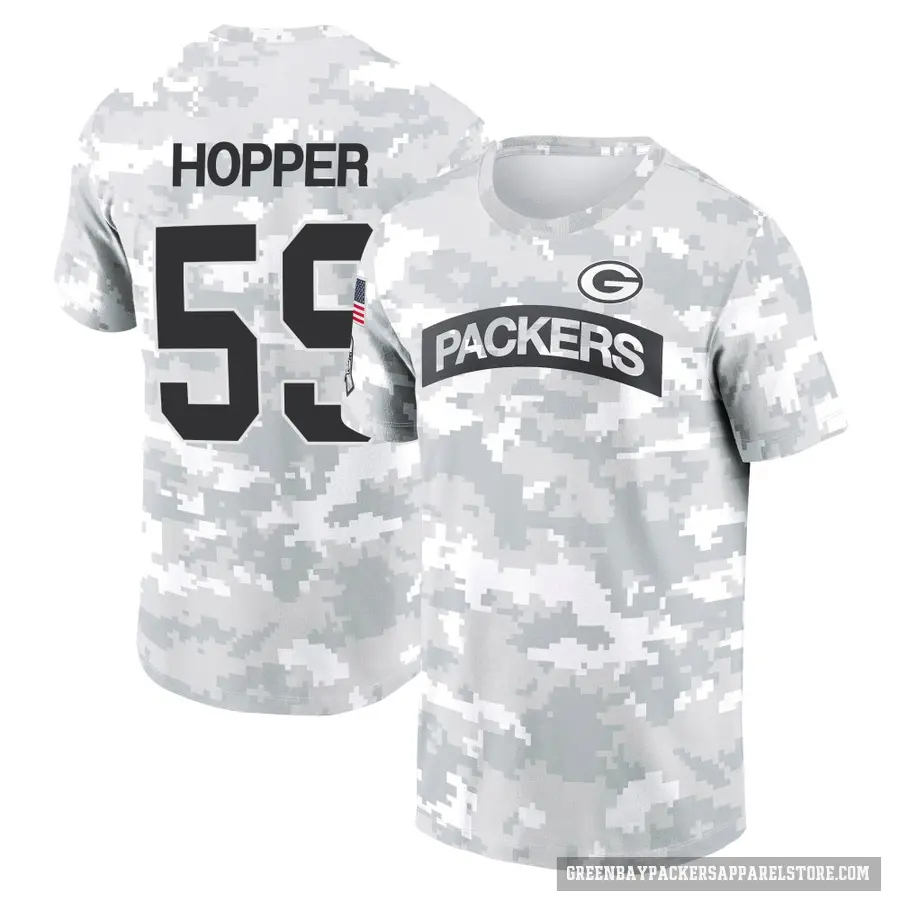 Youth ＃59 Ty'Ron Hopper Green Bay Packers Camo Arctic 2024 Salute to Service Performance T-Shirt