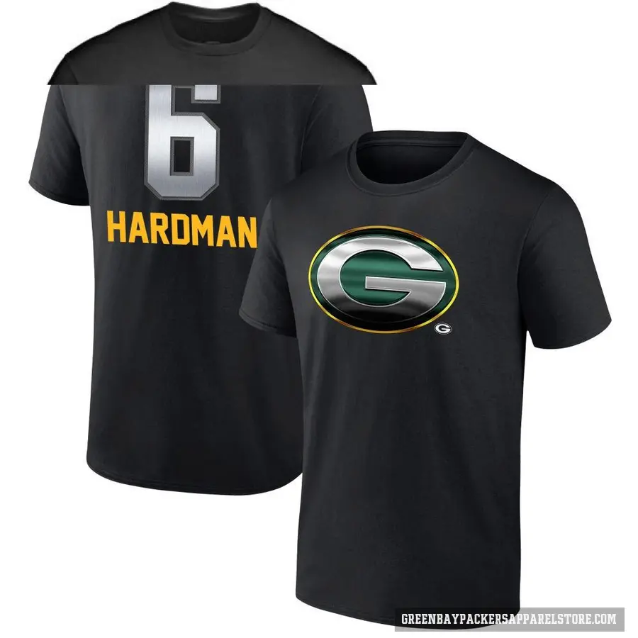 Youth ＃6 Mecole Hardman Green Bay Packers Black Midnight Mascot T-Shirt