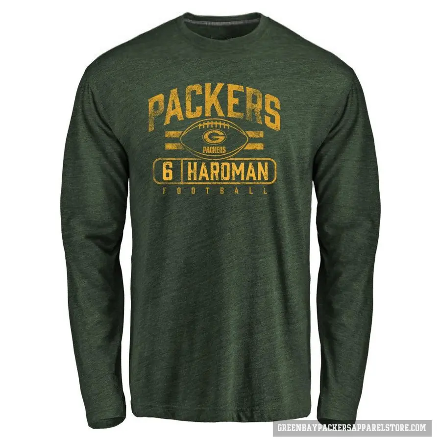 Youth ＃6 Mecole Hardman Green Bay Packers Green Flanker Long Sleeve T-Shirt