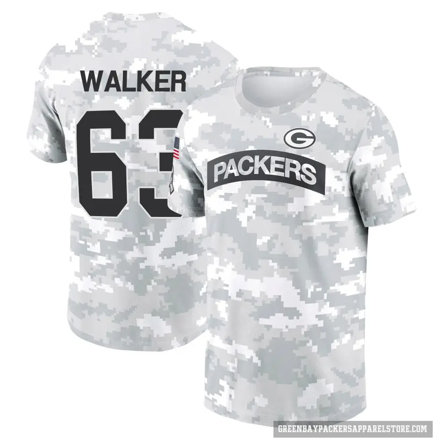 Youth ＃63 Rasheed Walker Green Bay Packers Camo Arctic 2024 Salute to Service Performance T-Shirt