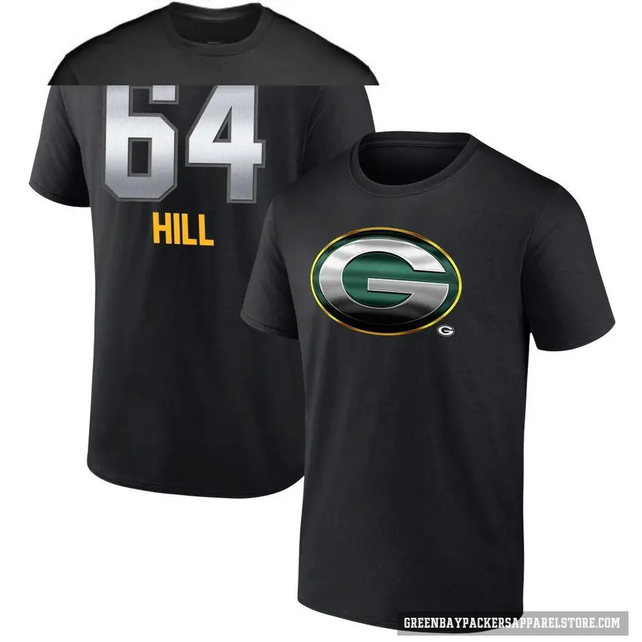 Youth ＃64 Trey Hill Green Bay Packers Black Midnight Mascot T-Shirt
